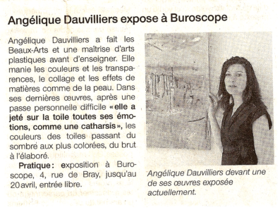 Ouest France – Angélique Dauvilliers expose à Buroscope